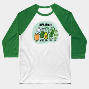 How to make guacamole illustrated recipe ingredients authentic mexican food guac Baseball T-Shirt